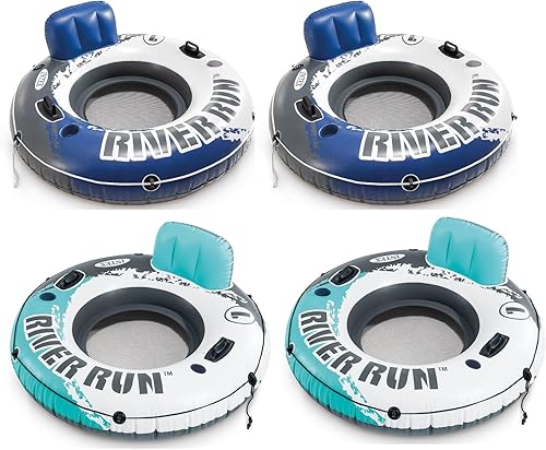 INTEX River Run 1 - Flotadores flotantes inflables flotadores de piscina con capacidad de 220 libras, respaldo cómodo, portavasos integrados,