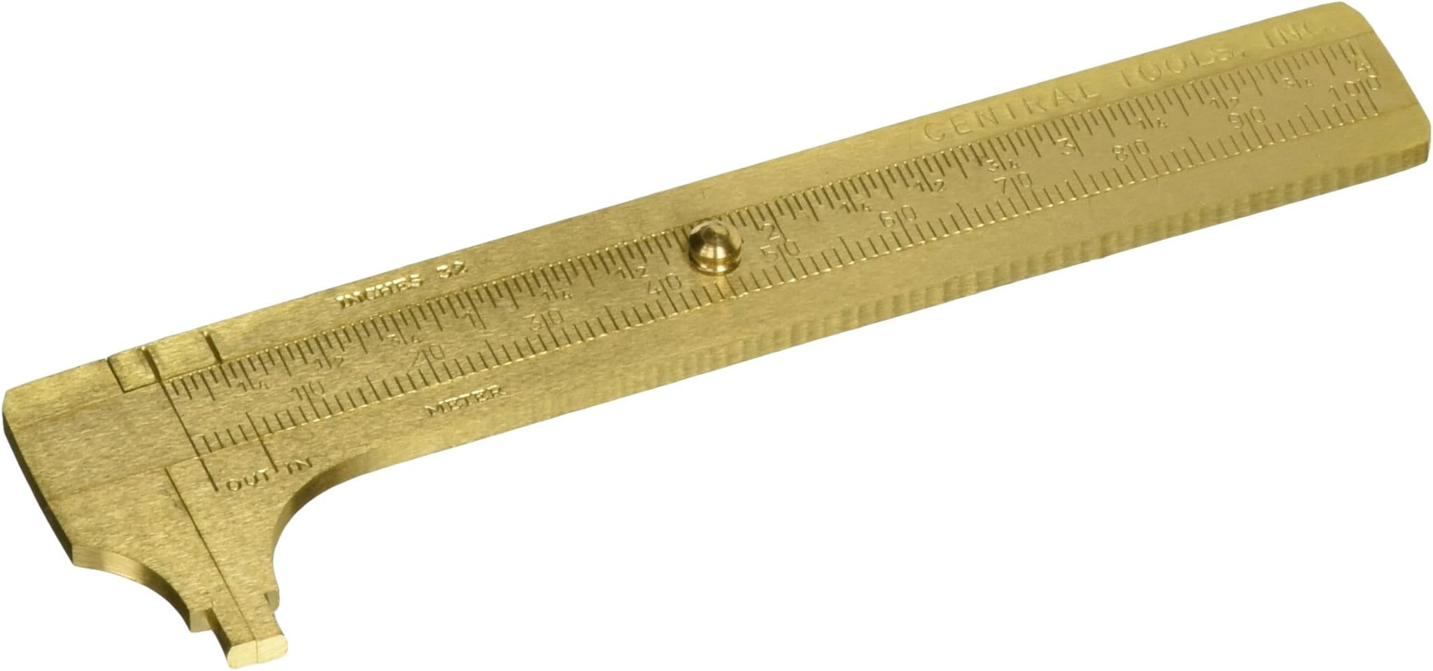 6506 Solid Brass Slide Rule Caliper 0-4" 0-100mm"