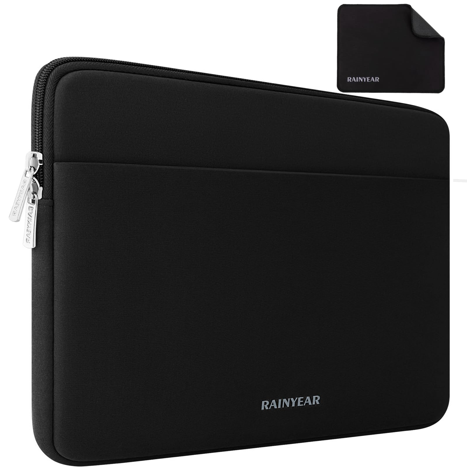 RAINYEAR Laptoptasche für 13 Zoll MacBook Air M5 M4 M3 M2 A3449 A3240 A3113 A2681 A2338 A2337, MacBook Neo A3404, 14 Zoll MacBook Pro, gepolsterte Tasche für 13 Zoll Notebooks Chromebooks, Schwarz