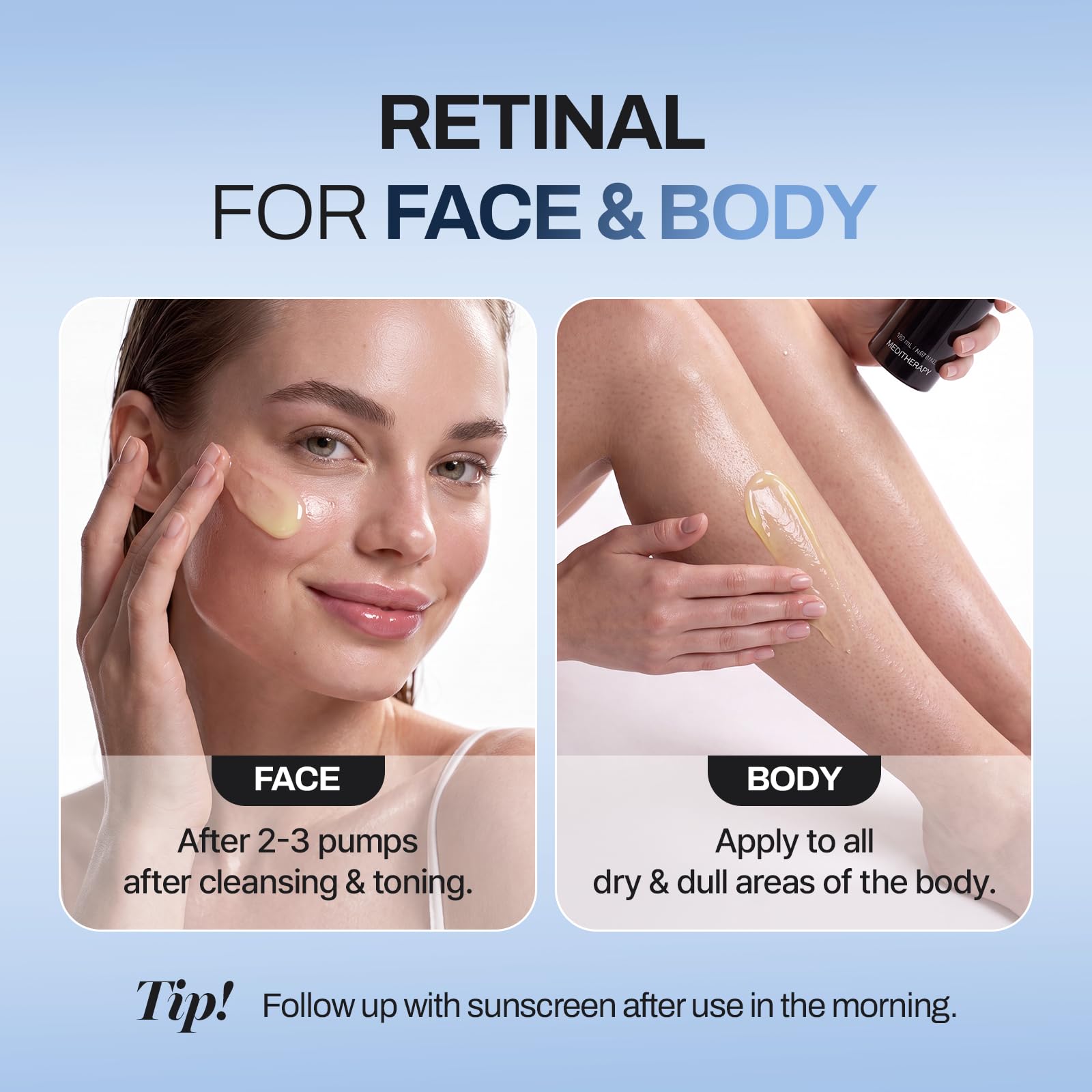 MEDITHERAPY Starter Set - Retinal Skin Booster Set + Getle Boost Kit (Retinal, Hyaluronic Acid & Squalane Moisturizer Set) - Tone Clarity & Beginner-Friendly Daily Routine