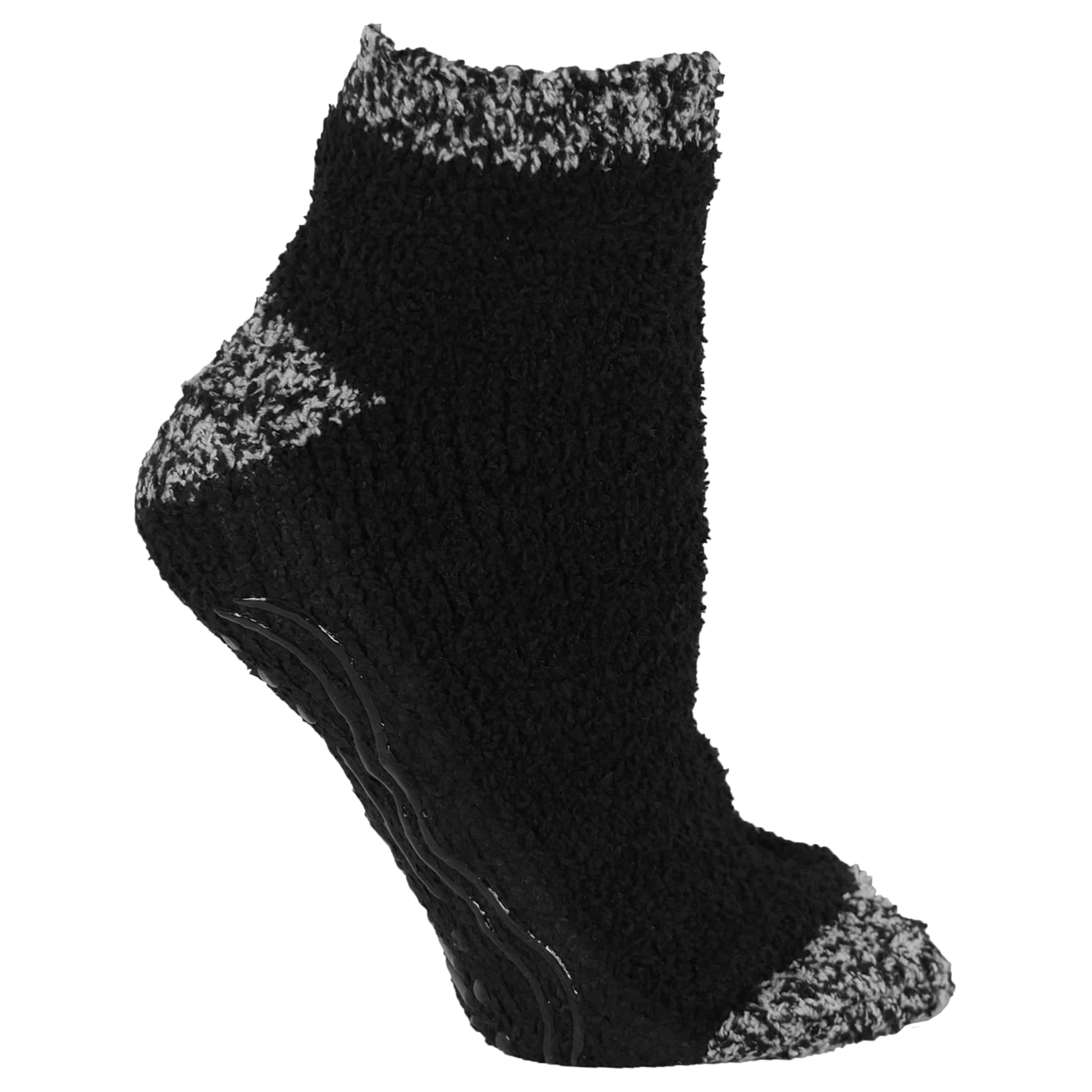 Dr. Scholl's Women's Soothing Spa Gripper Low Cut Socks 3 Pair Pack, Black/Grey, Women's Shoe Size: 4-10