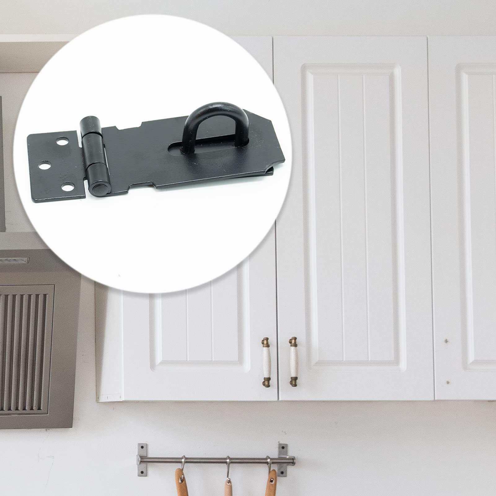 SZXMDKH Lucchetto per porta con chiavistello, 7,5 cm in acciaio inossidabile con chiavistello e gancio Serratura per capannone Serratura per porta del capannone Serratura resistente per cancello