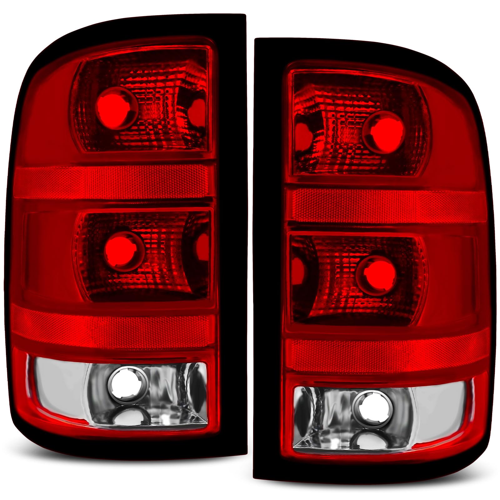 Photo 1 of Tail light Assembly Fit For 2007-2013 07 08 09 10 11 12 13 2007 2008 2009 2010 2011 2012 2013 Gmc Sierra 1500 2500HD 3500HD Taillight Driver and Passenger Side Black Trim Driver Side and Passenger Side