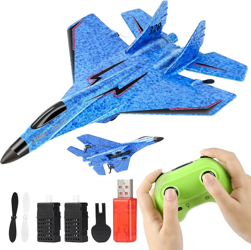 Avión RC Avión de Control Remoto de Juguete con Luces Avión RC | Aviones teledirigidos de 2 canales de 2,4 GHZ, aviones teledirigidos duraderos de espuma para exteriores para aviones Hobby Rc