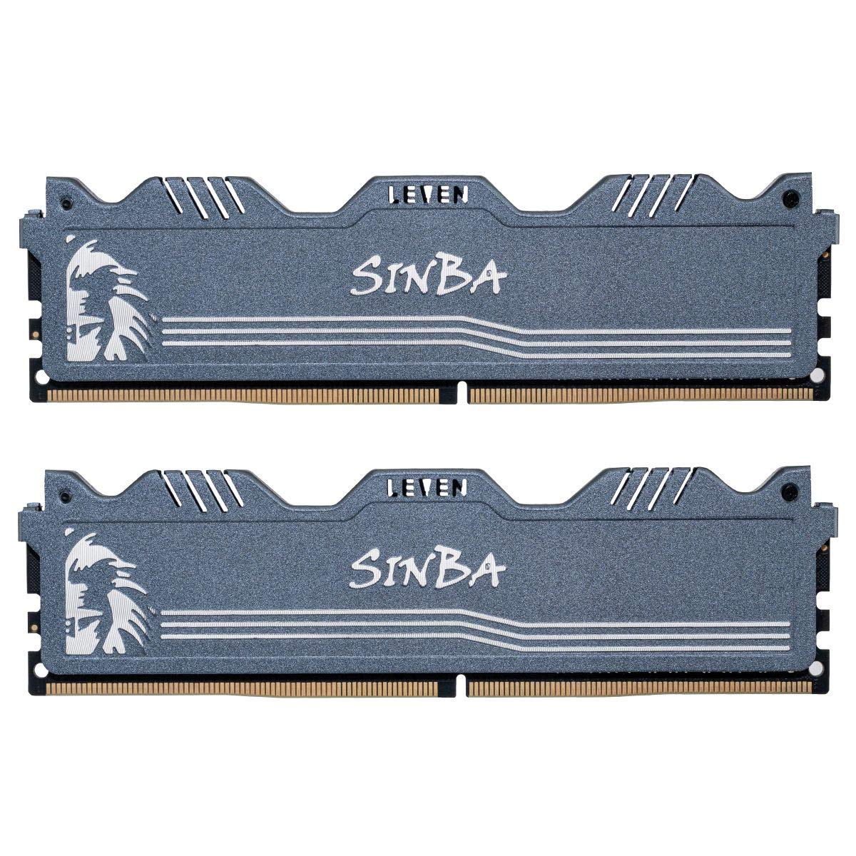 LEVEN SINBA 16GB Kit(2 x 8GB) DDR4 DRAM 3000MHz (PC4-24000) U-DIMM Gaming Desktop Memory Module - GRAY
