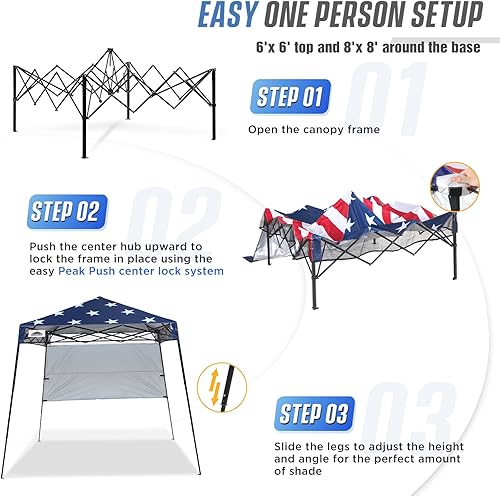 Miniatura 6 de EAGLE PEAK Day Tripper - Toldo portátil ligero y compacto de 8 x 8 pies, con mochila, fácil instalación para una persona, refugio plegable y 36 pies