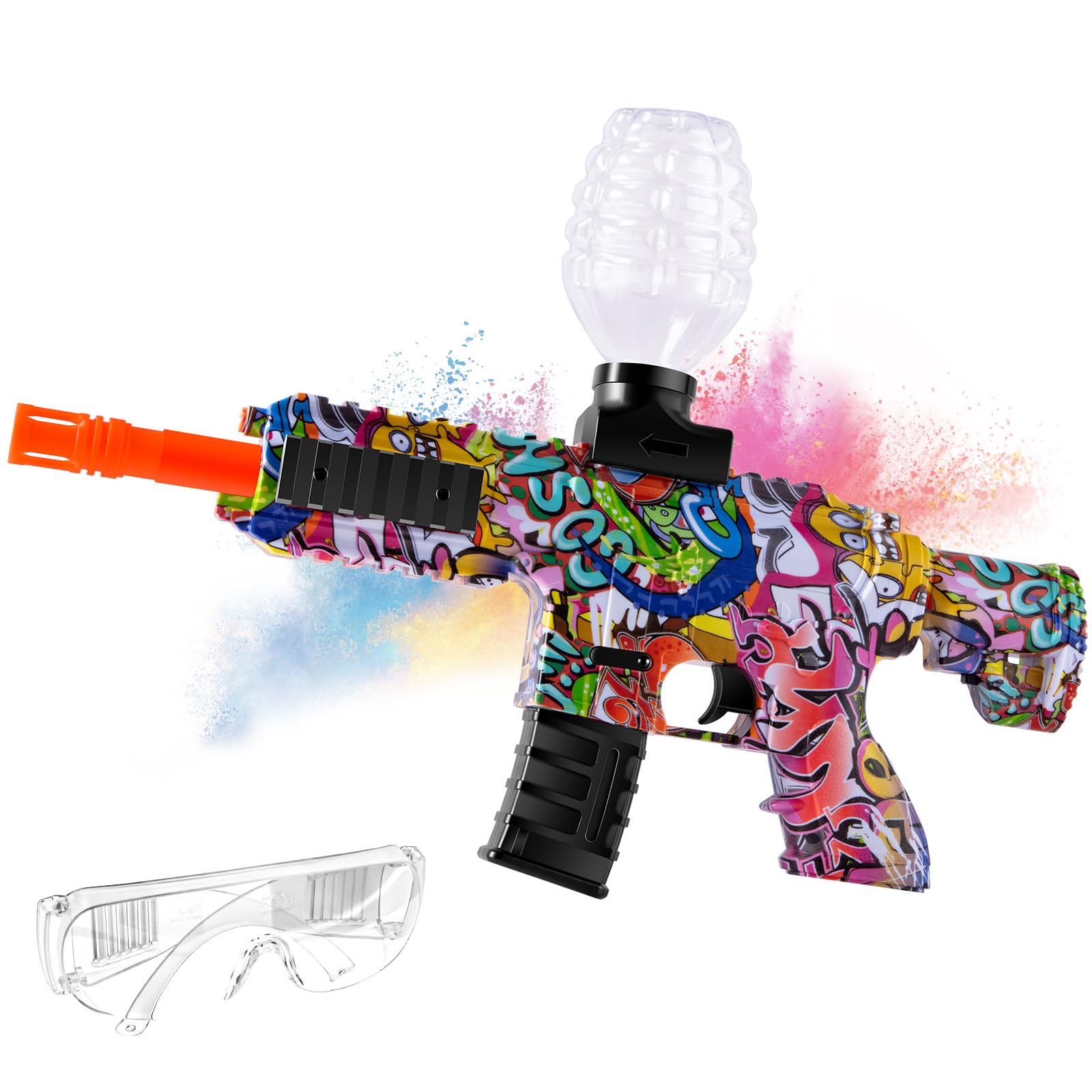 Sendowtek Gel Blaster Pistola con 50000 Colpi, Ricaricabile Pistola Elettrica con Occhiali per Adolescenti Adulti Gel Blaster Giochi di All'aperto - Età 14+