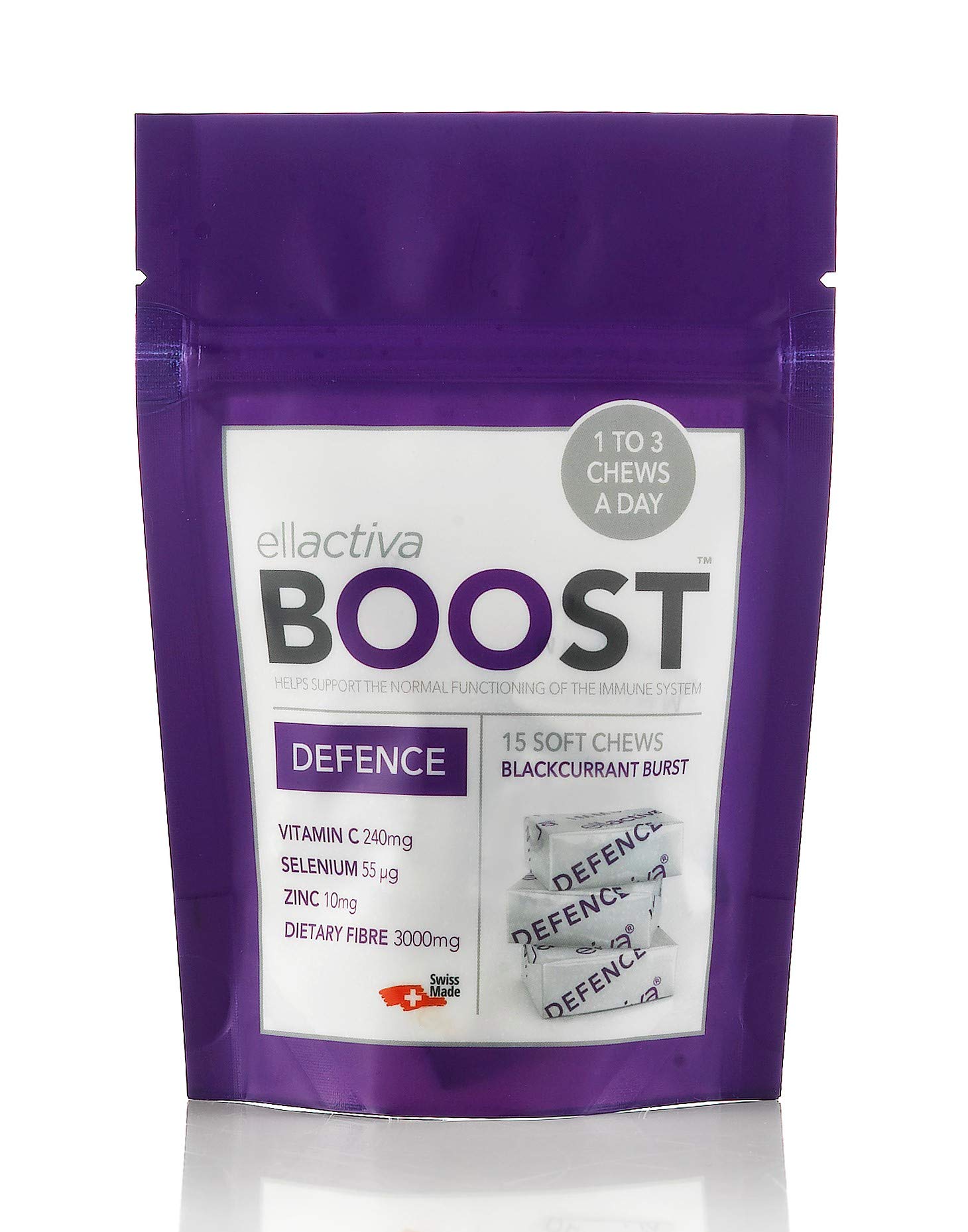 ELLACTIVA Boost™ Defence | Immunity Boosting Soft Chews with VIT C, Zinc & Selenium | 15 Soft Chews