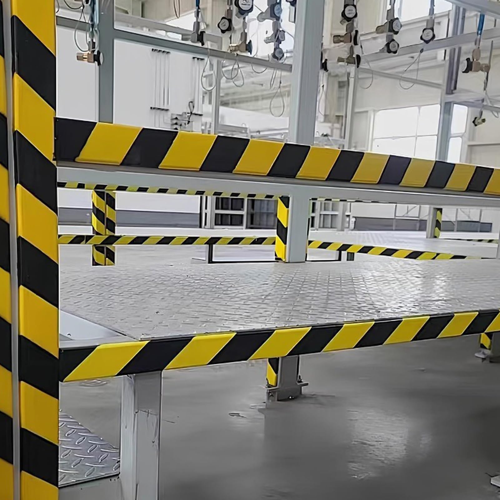 Protector de bordes de espuma, protectores de pared autoadhesivos para garaje con rayas negras y amarillas, parachoques de seguridad industrial para esquinas, almacén, fábrica, estacionamiento (2