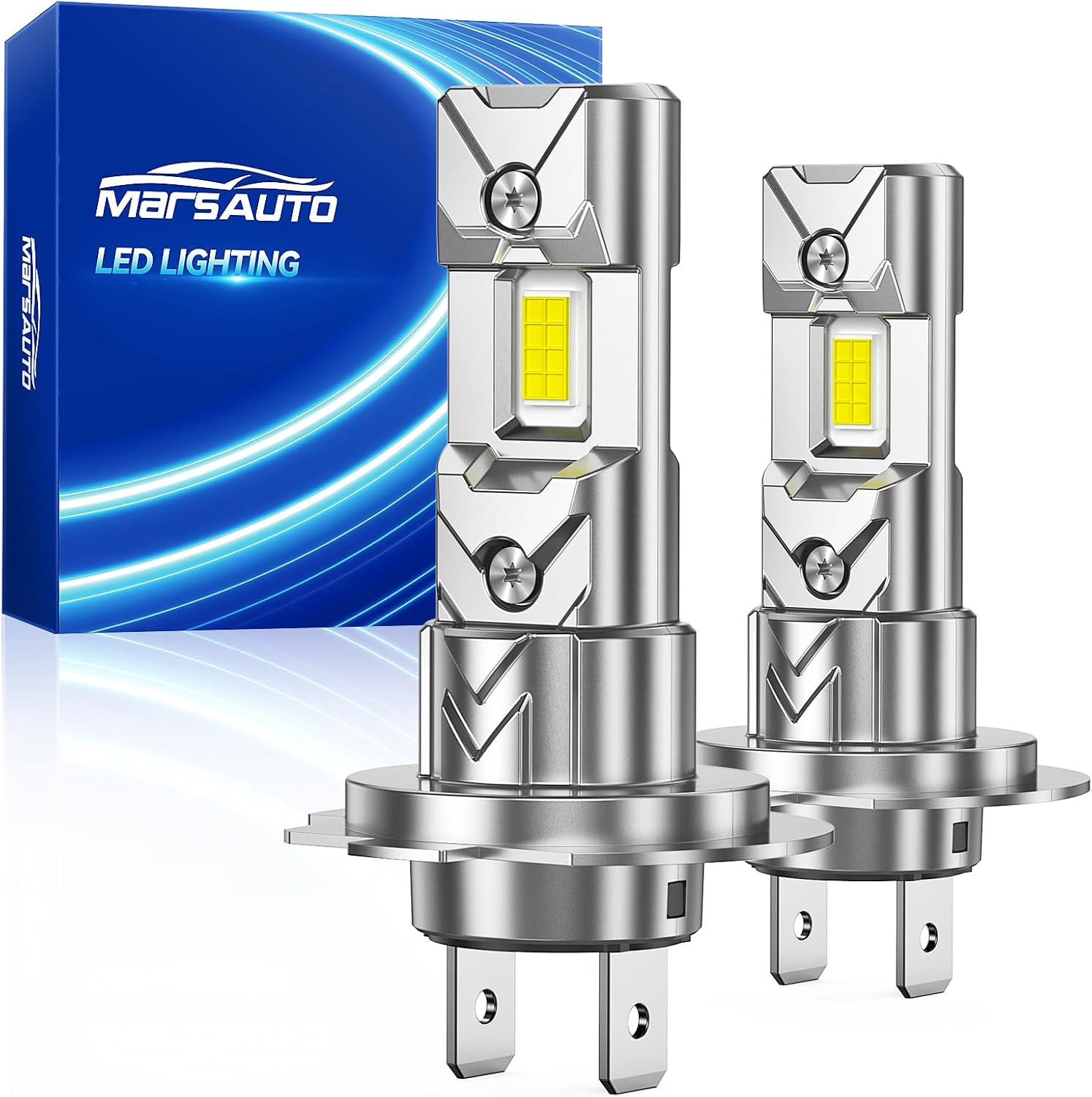 Marsauto M1C H7 LED 120W 40000LM, Ampoule Halogène de Remplacement, 6 Fois Plus Lumineuse,