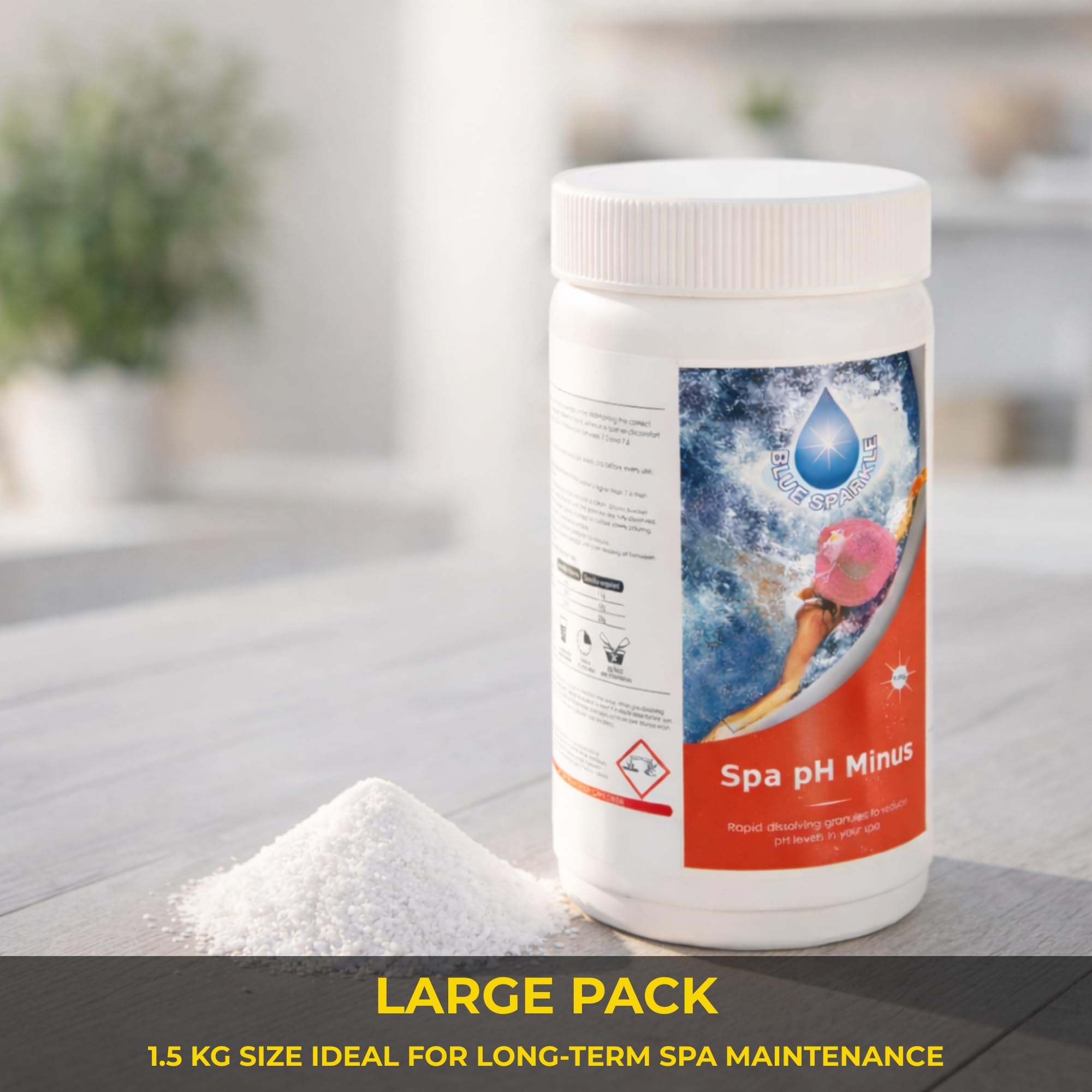 1.5 kg pH Minus Reducer Granules for Hot Tubs, Above Ground and Paddling Pools, pH Level Decreaser for Spa and Pool Water Balance, Reduces Alkalinity, Improves Water Quality and Chlorine Efficiency - 3