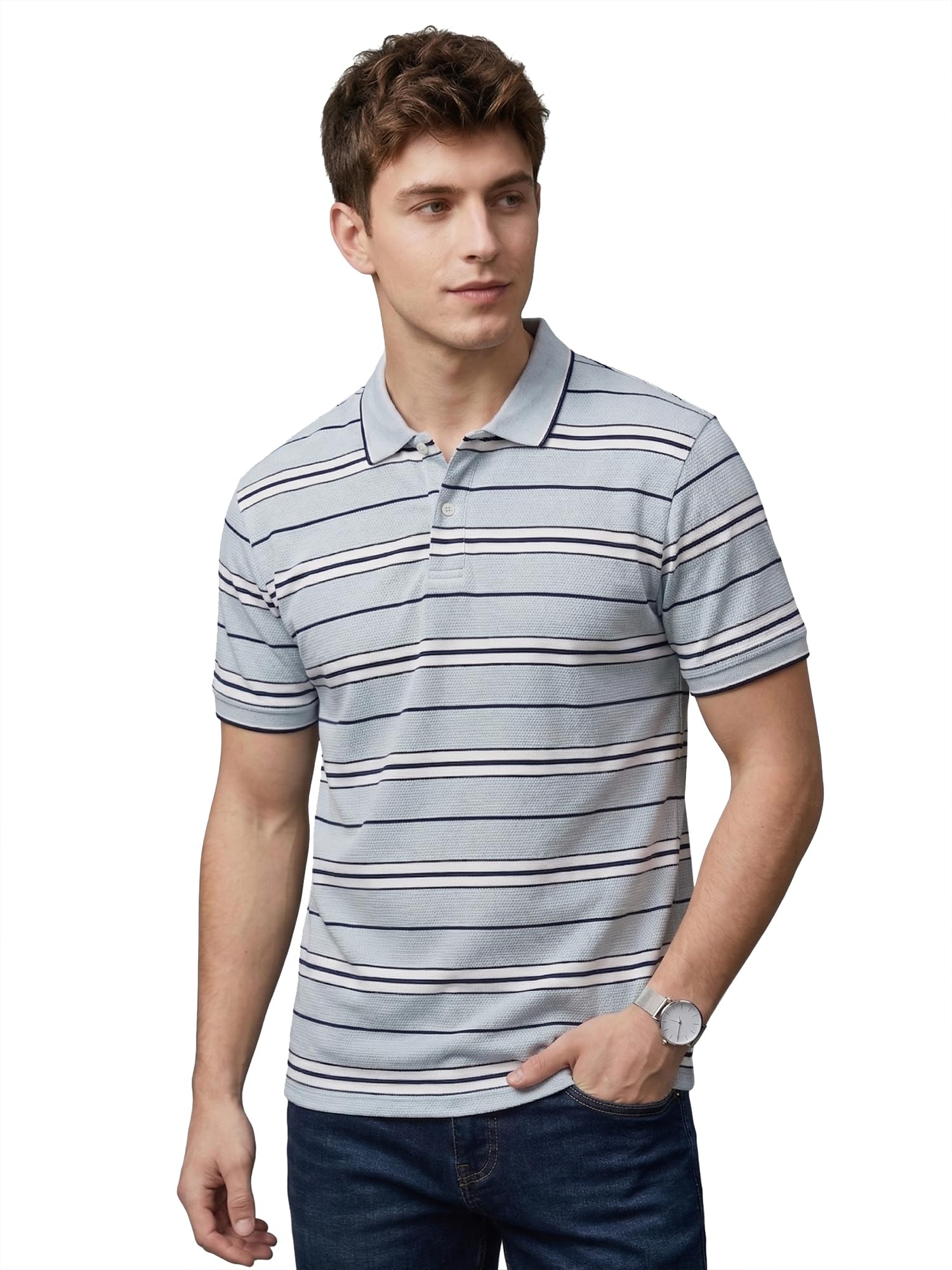 Polo t Shirt for Man | Mens Everyday Casual Polo Neck Tshirt with Collar | Regular fit | Breathable and Soft - POST-STYLE6-BIGST-PAR-image-8