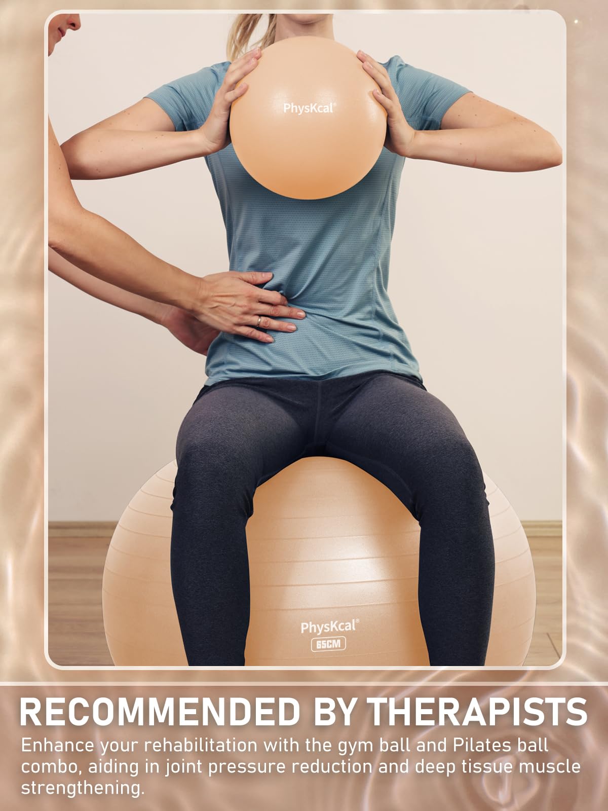 PhysKcal Ballon de Pilates 55-85cm Anti-dérapant Yoga Ball Swiss Ball avec Pompe