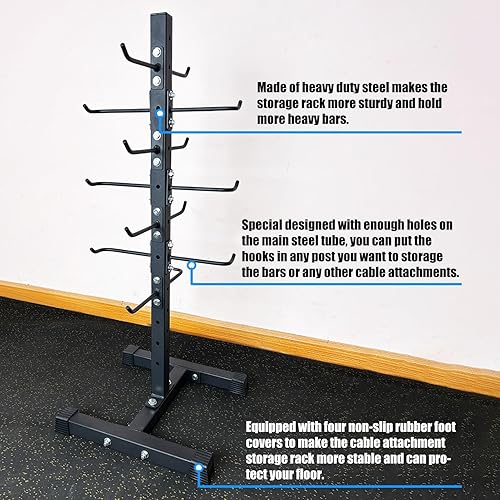 Miniatura 4 de Estante de fijación de cables para barra desplegable posterior, organizador de barra de acero resistente, estante de almacenamiento de gimnasio para