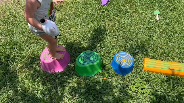 Edxeducation Step-a-Trail - 6 Piece Backyard Obstacle Course For Kids - View #8
