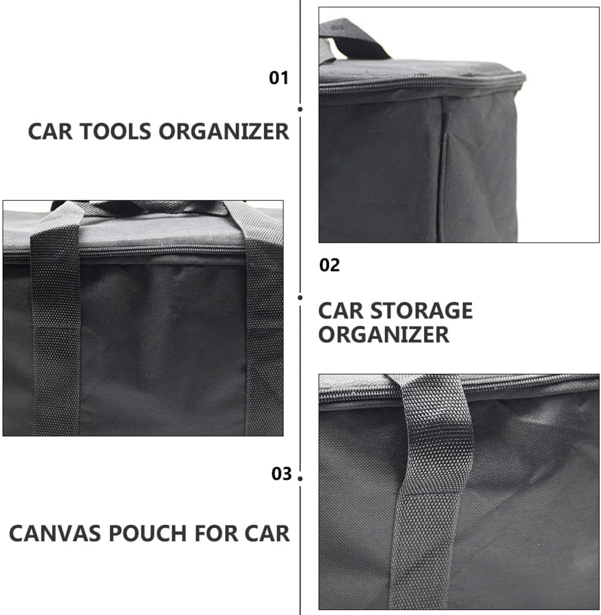 BESTOYARD Car Storage Pouch and Foldable Waterproof Vehicle Organizer, Large Capacity Canvas Handheld Trunk Organizer Bag for Car Tools and Sundries Storage image 4