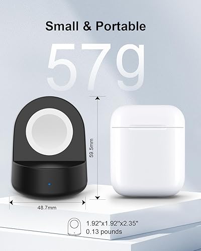 Miniatura 5 de Soporte de cargador magnético para Apple Watch, base de carga portátil para iWatch con cable de carga USB C, cargador inalámbrico rápido mejorado
