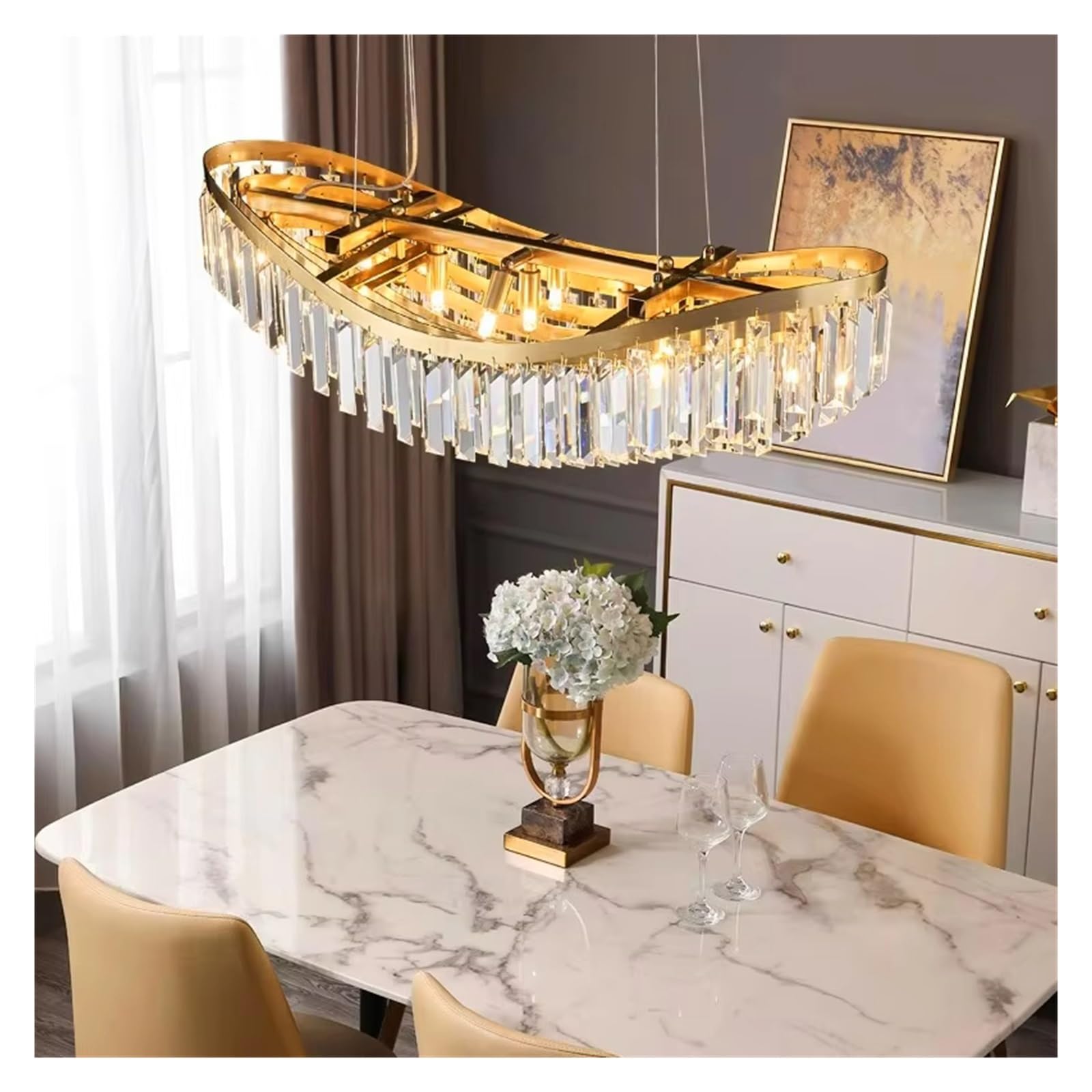 FZQSXAZU Home Decorationpendant Lights, Luxury Crystal Living Room Chandelier, Dining Pendant Lamp, Ceiling Light, Indoor Lighting