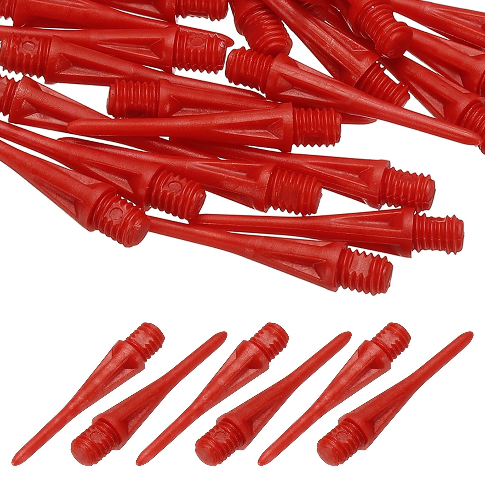 YELARXI Plastic Dart Tips, 2BA Thread Soft Tip Dart Points Replacement Dart Accessories- Fitting for (Electronic Dartboard/Practice/Home Entertainment/Competition) 50 Pack & Red โ image 1