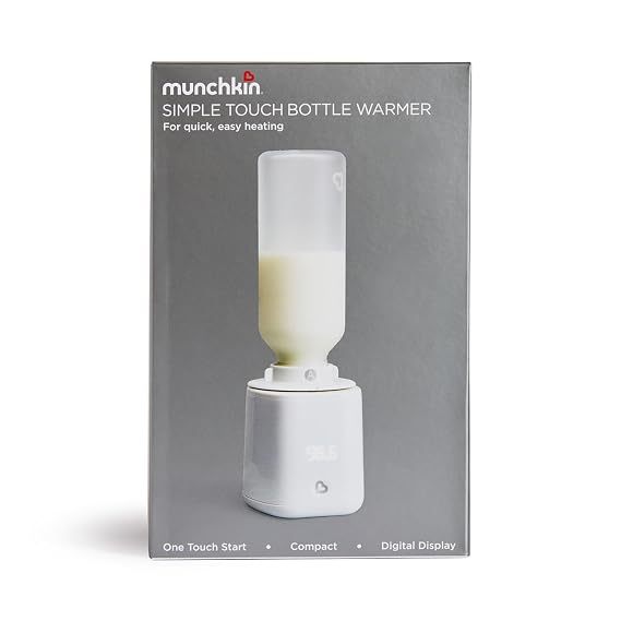 Munchkin Simple Touch Baby Bottle Warmer with Digital Temperature Display - Safe, Easy Heating System to 98.6F, Compatible with Most Bottle Brands (Plug-in)