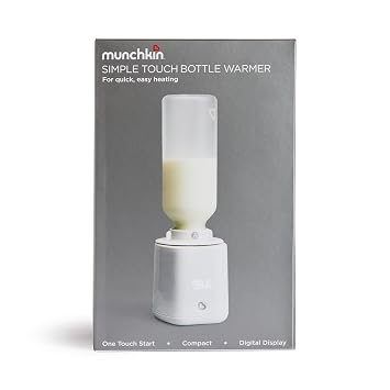 Munchkin Simple Touch Baby Bottle Warmer with Digital Temperature Display - Safe, Easy Heating System to 98.6F, Compatible with Most Bottle Brands (Plug-in)