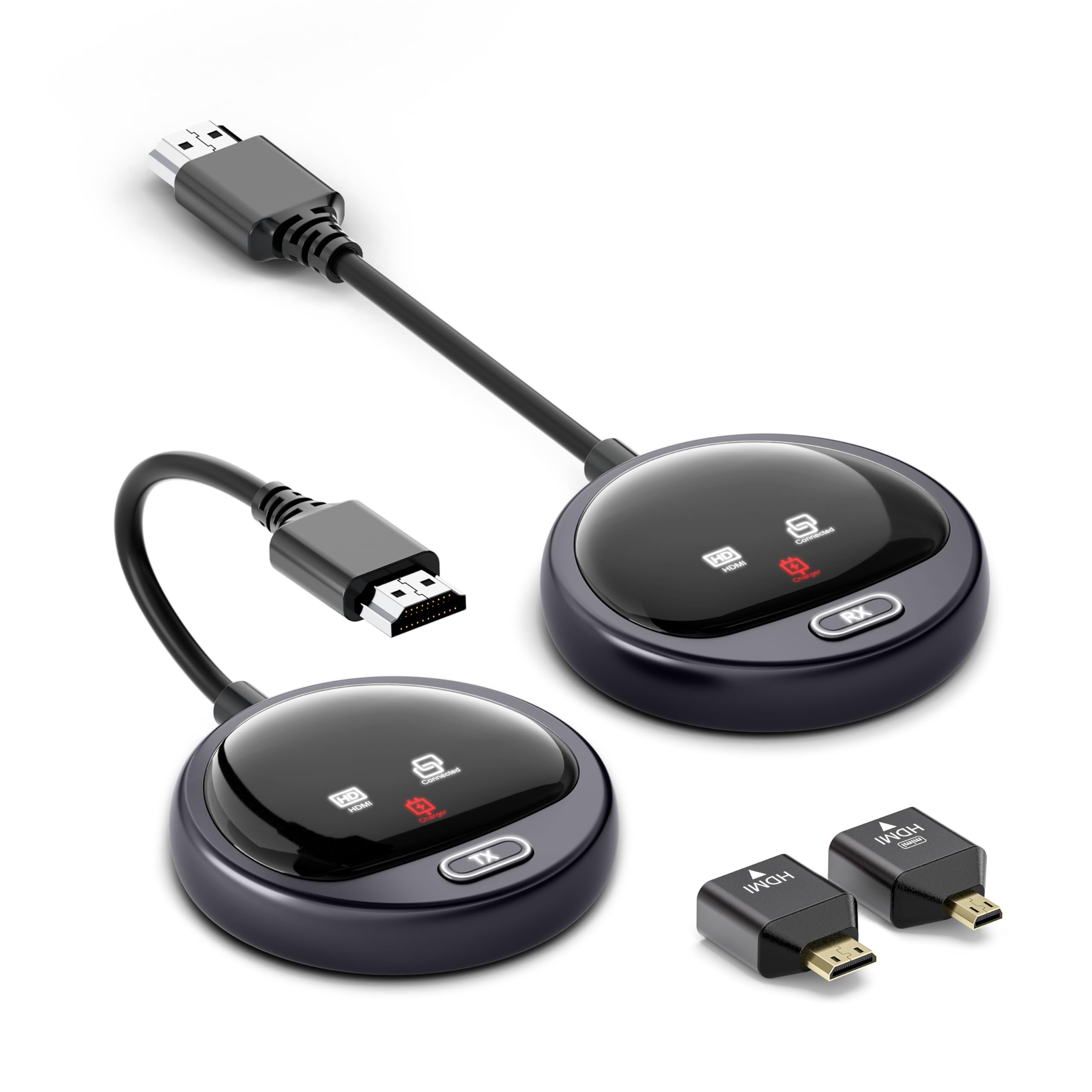 2026 HDMI Wireless 4K with Display OLED, 2.4/5G Trasmettitore e Ricevitore, Supporta 8TX a 1RX, 1080P@60Hz, WELUSOPU Plug & Play per Wireless Streaming Video Audio da Laptop/Box/PC a HDTV/Proiettore