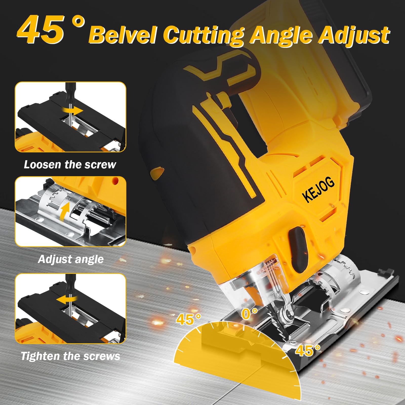 Jig Saw For Dewalt 20V Battery 2700RPM Cordless Jigsaw Variable