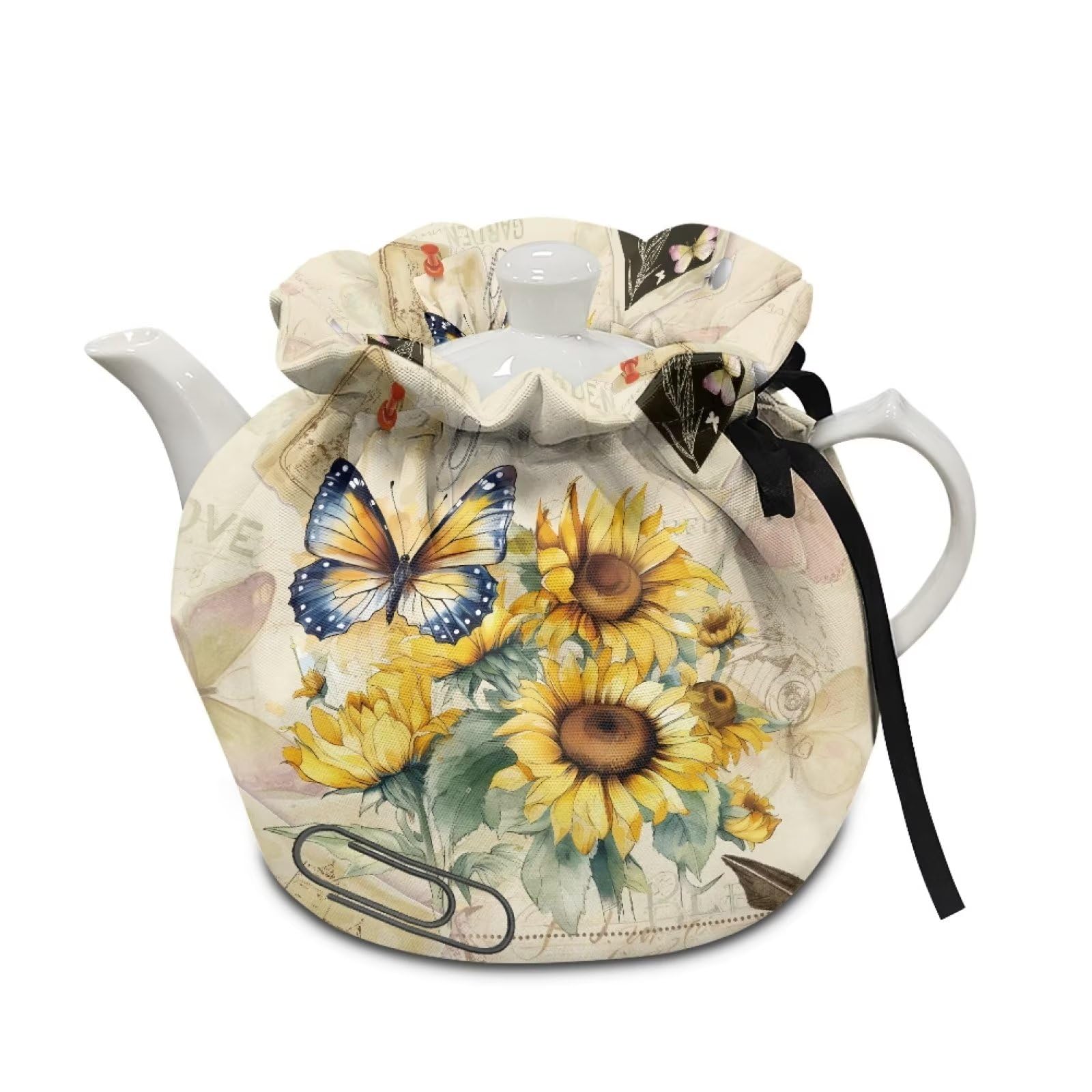 Tea Cosy Keep Warm Butterfly Post Teapot Protective Cover Durable Insulated Tea Kettle Dust Cover for Teapots Breakfast Pot Tabletop Kitchen Accessories