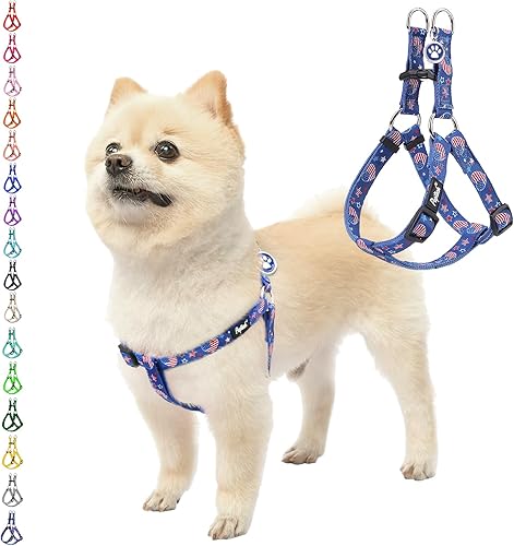 Miniatura 33 de PUPTECK Arnés para perro sin tirones, suave y ajustable, de nailon básico, chaleco para cachorros para caminar al aire libre con etiqueta