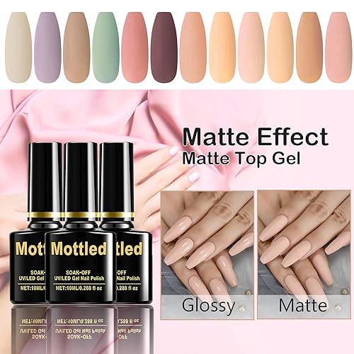 Miniatura 2 de COOSA Juego de 12 esmaltes de uñas de gel, gel para remojar, multicolor, esmalte de gel nude, juego de esmalte de gel natural para arte de uñas,