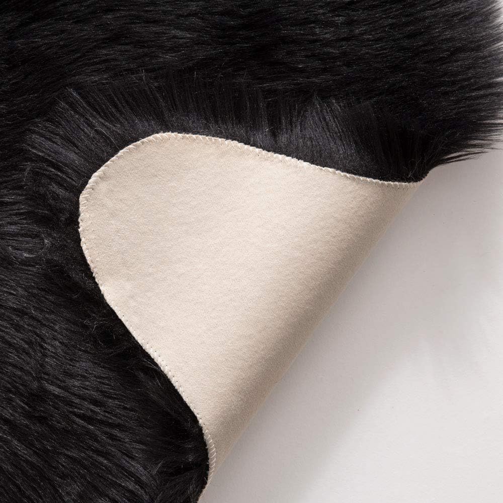 MIULEE Luxury Super Soft Fluffy Area Rug Faux Fur Sheepskin Rug Decorative Plush Shaggy Carpet for Bedside Sofa Floor Nursery Halloween 3 x 5 Feet, Black