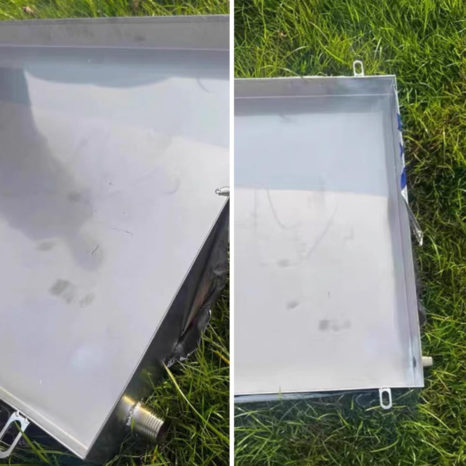 Heavy Duty 304 Stainless Steel HVAC Drain Pan - AC Condensate Drip Tray with Drain Hose, Leak Prevention for Air Conditioners, Garage & Laundry (30x120cm/12x47in)