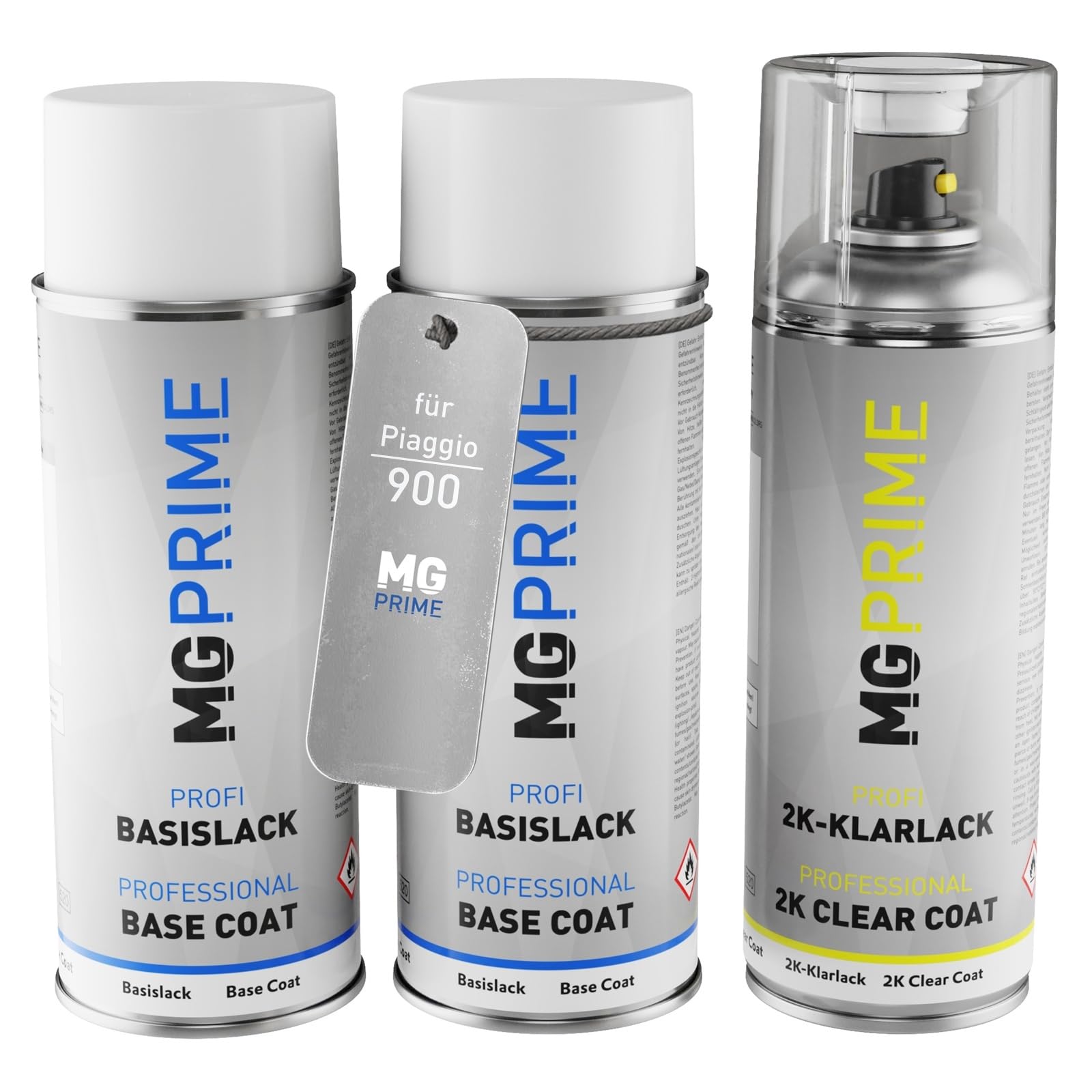 MG PRIME Vernice per auto Kit bombolette spray 2K per Piaggio 900 Rosso Vernice di fondo vernice di base 2 componenti vernice trasparente bomboletta a spruzzo