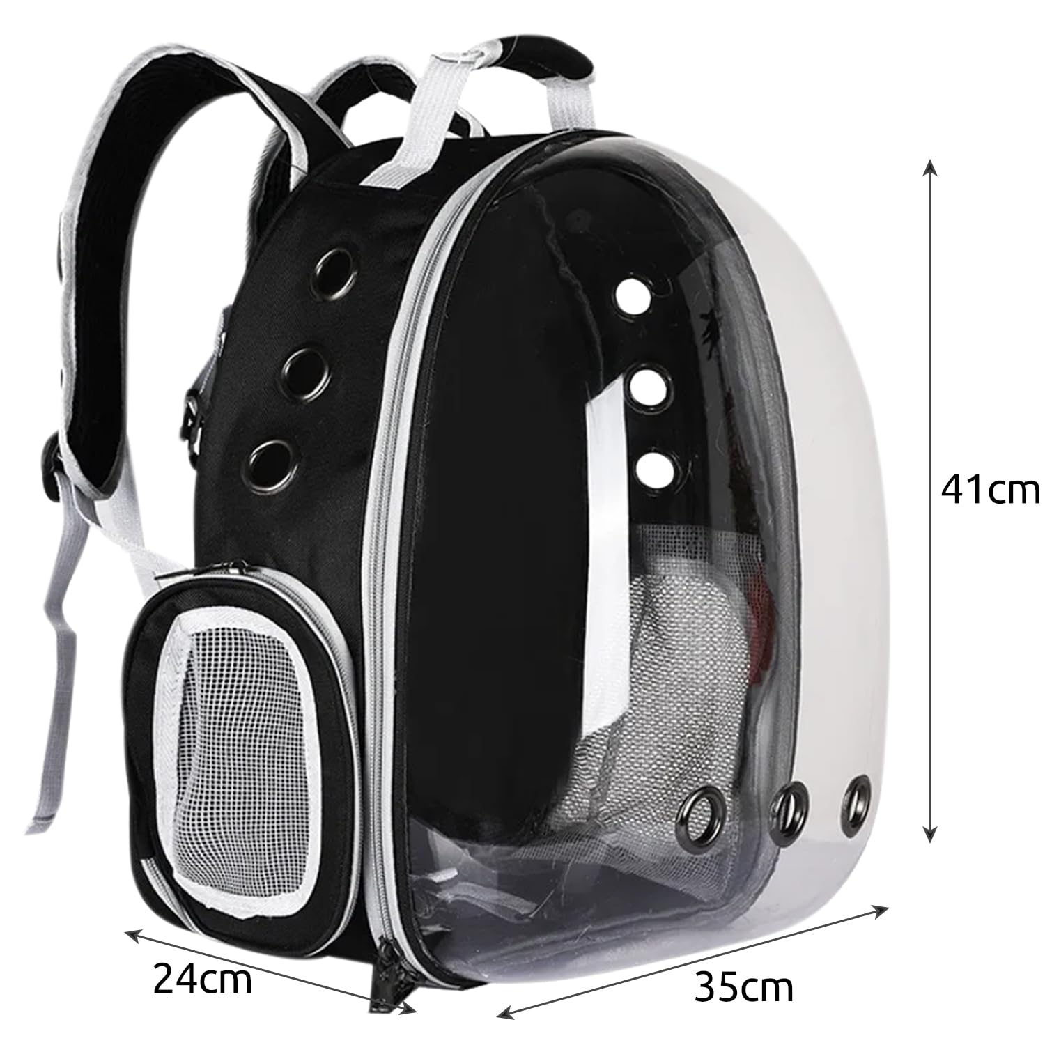 Haustier Rucksack Purlov mit transparentem Plexiglas Atmungsaktiv Raumkapsel für 10kg 23309