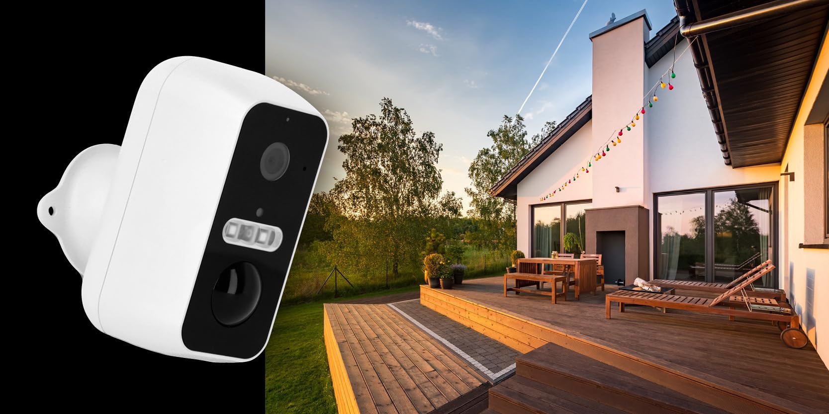 Rollei Bezprzewodowa kamera bezpieczeństwa 2K – wykrywanie ruchu, bezprzewodowe zasilanie, sterowanie aplikacją i łatwy montaż do monitorowania wysokiej rozdzielczości (na zewnątrz)