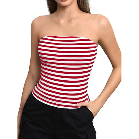 Women's Red and White Striped Tube Top: A Summer Essential
