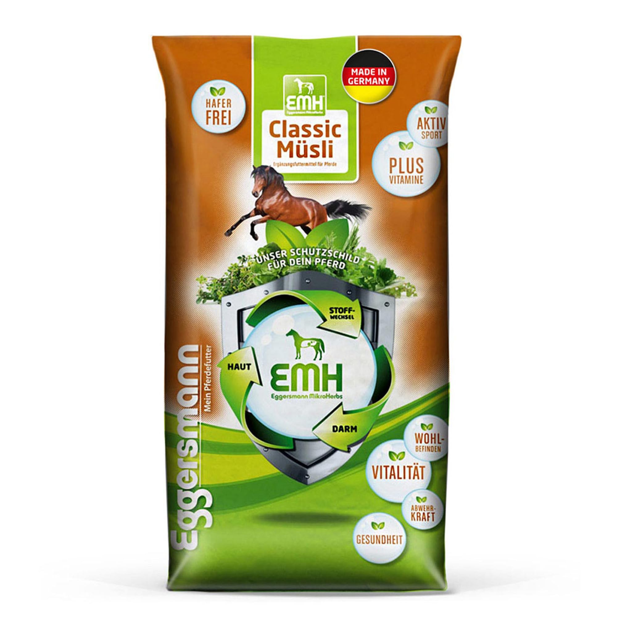 Eggersmann EMH Classic muesli 20 kg - muesli per Cavalli Senza Avena per Cavalli Sportivi per la Protezione dell'apparato Muscolare, mangime Naturale per Cavalli