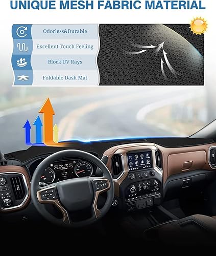 Miniatura 500 de FIILINES - Cubierta para tablero, accesorio para tablero de malla antideslizante, parasol sin reflejos y protector compatible con Toyota Corolla