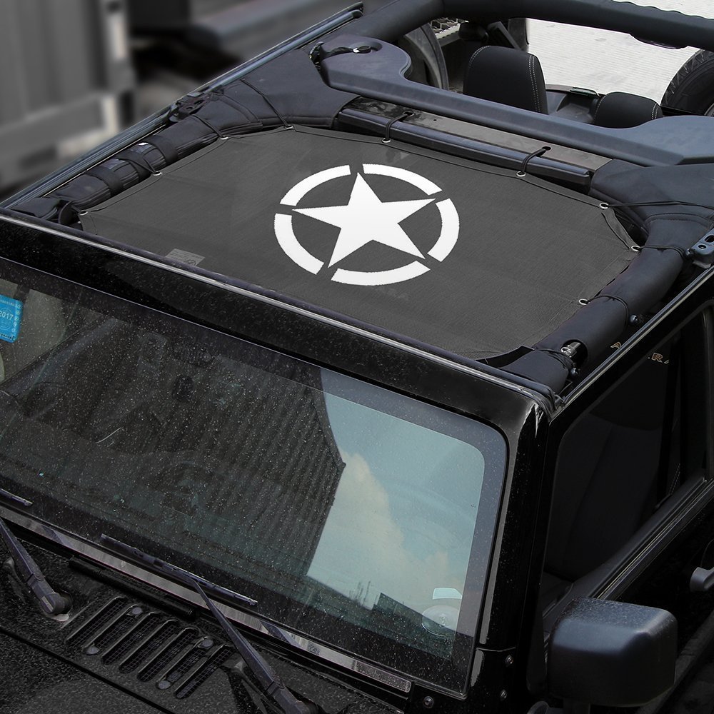 Copertura parasole in rete per tettuccio Jeep Wrangler JKU 2/4 porte, con protezione UV