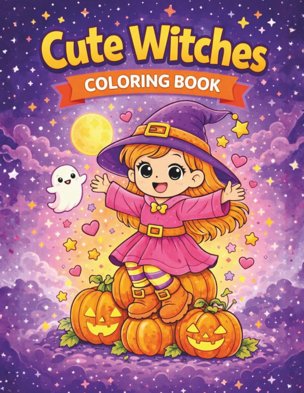 Cute Witches Coloring Book for Kids: Fun and Friendly Witch Coloring Pages for Kids Ages 4–8