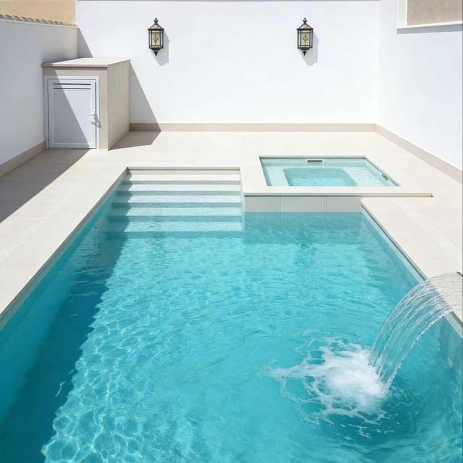 Luxury Hotel Backyard Swimming Pool with Pool Accessories for Outdoor Water Games, Parties, and Daily Relaxation