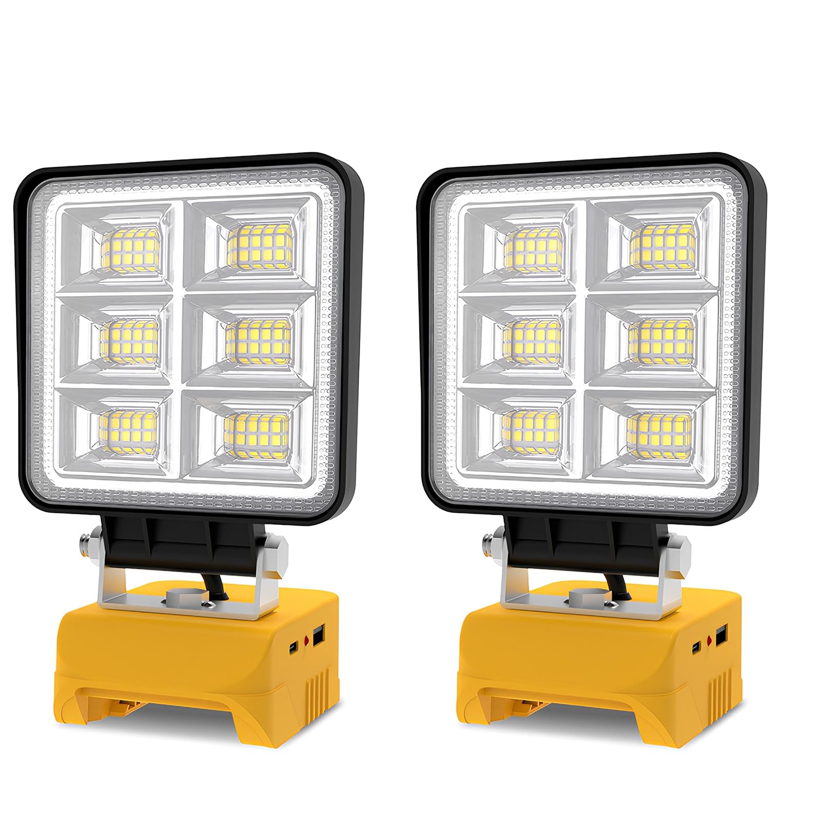 2Pcs Cordless Emergencies Camping Job Sites Spotlights LED Work Light with Type C USB Port High Brightness Emergencies Camping Job Sites Spotlights