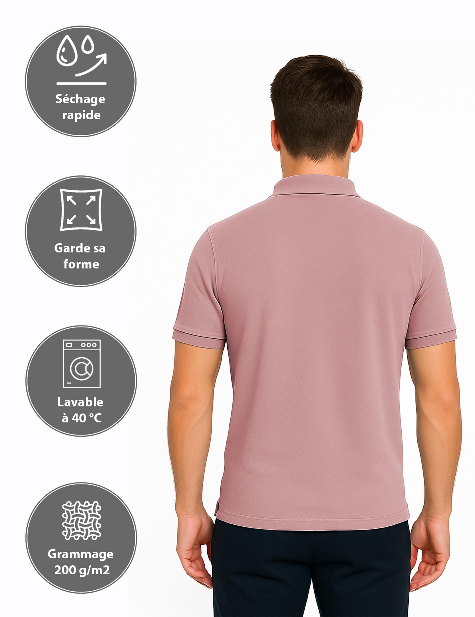 ALPIDEX Lot de 3 Polos Homme Polo Shirt 100% Coton Manches Courtes T-Shirt Classique Casual Uni S M L XL XXL 3XL 4XL 5XL