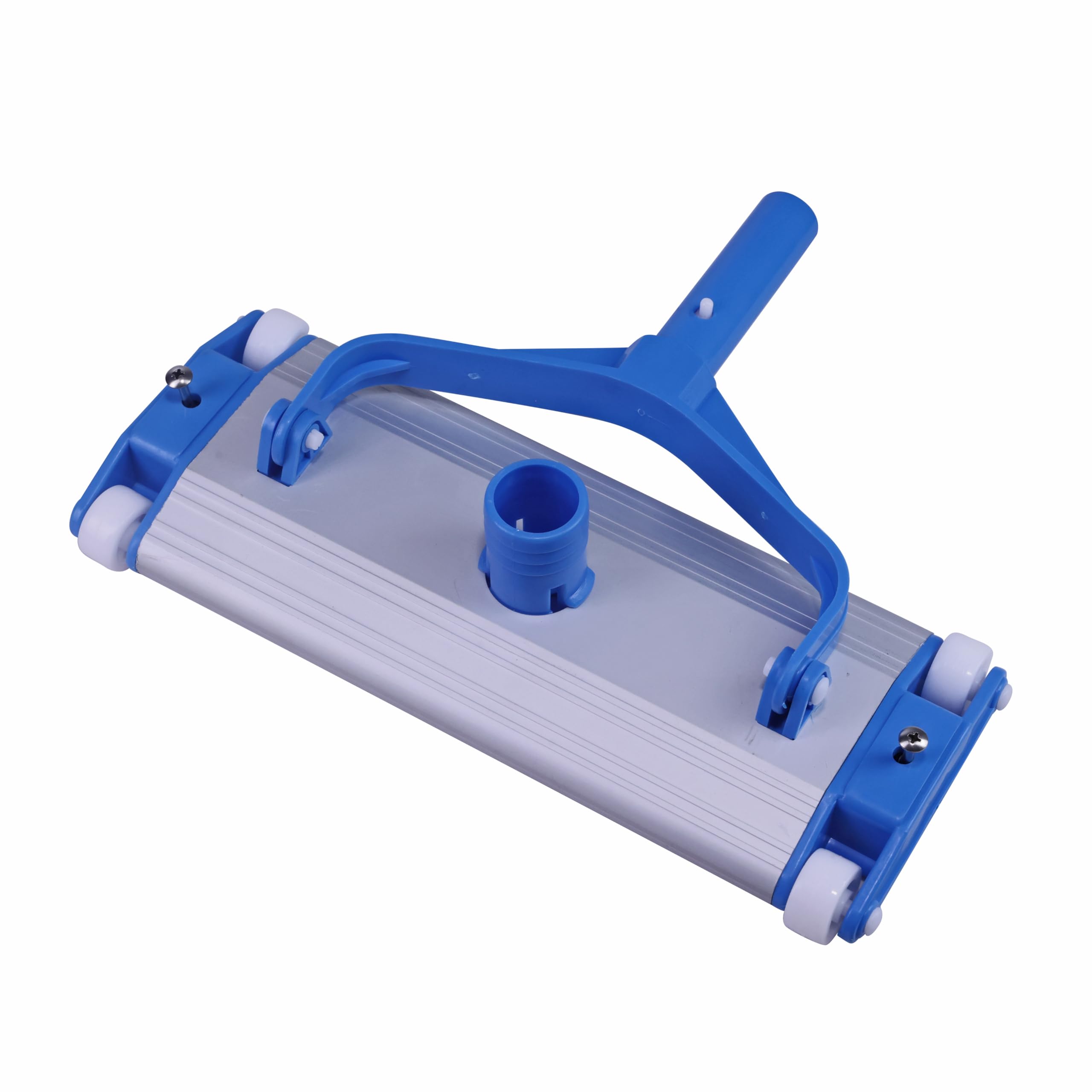 Spiryfi Aluminium Weighted Swimming Pool Vacuum Head on Wheels, Maintenance Cleaning kit Tool Item Suction Sweeper (13.5 inch, Blue and White)-image-49