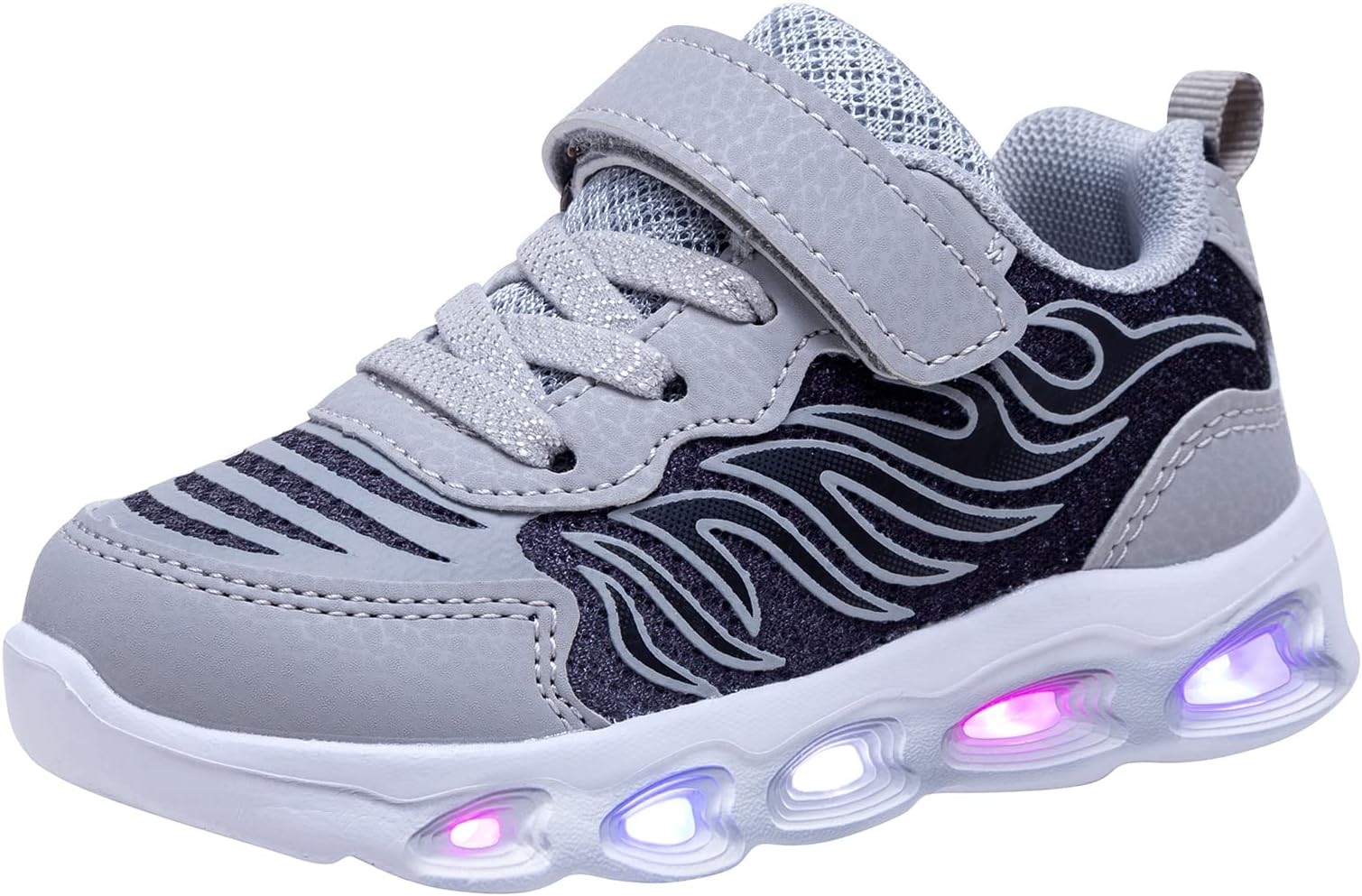 COODO Toddler/Little Boys Girls Light Up Shoes Kids Led Running Sneaker