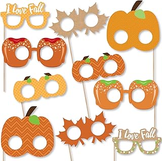 Big Dot of Happiness Pumpkin Patch Glasses and Mask - Fall Photo Booth P...
