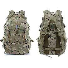 54L Military Tactical Backpack, Waterproof Hiking Rucksack, 3-Day Bug Out Bag, Camouflage Camping Pack