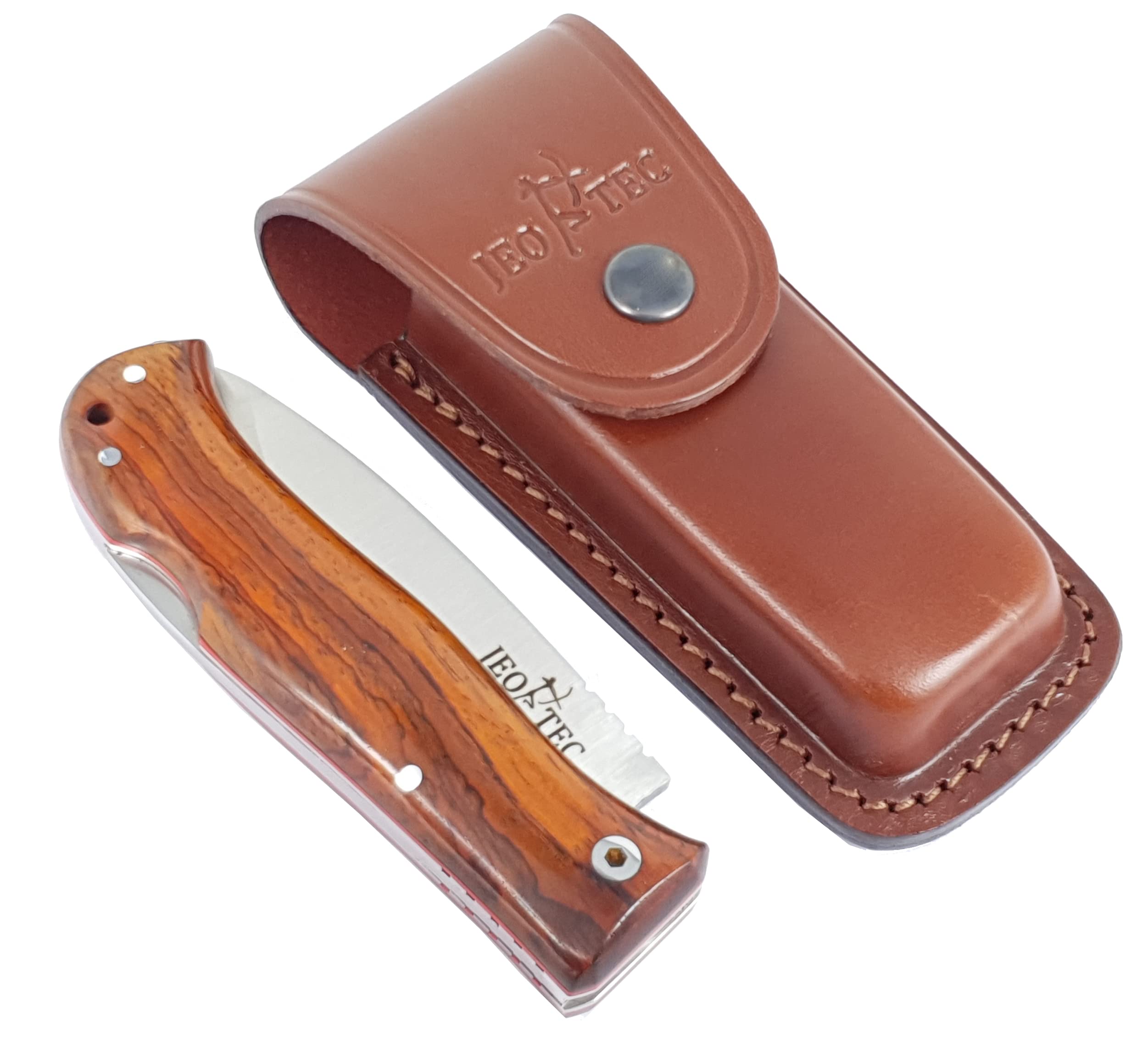 JEO-TEC Nº17 Coltelli Pieghevoli Bushcraft, Coltello da Campeggio Multiuso per attività all'aperto - Lama in acciaio inossidabile Sandvik 14C28N - Fatto in Spagna