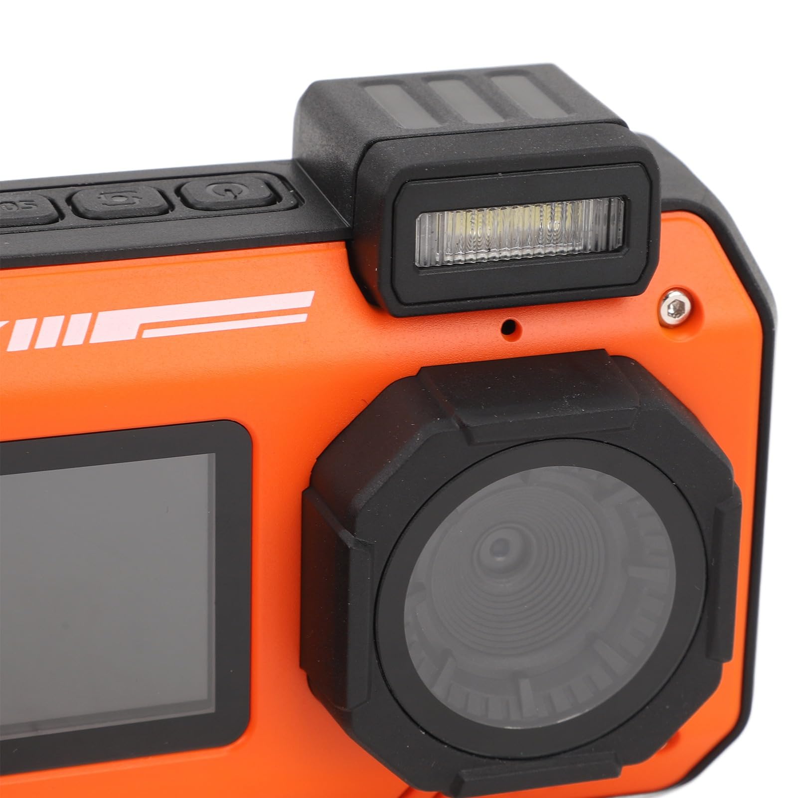 Caméra étanche 4K 65 MP, Caméra sous-Marine 33 Pieds, Appareil Photo Numérique sous-Marin Double écran 2,88 Pouces 1,44 Pouces, Zoom Optique 10x, Batterie 2500 MAh (Orange)