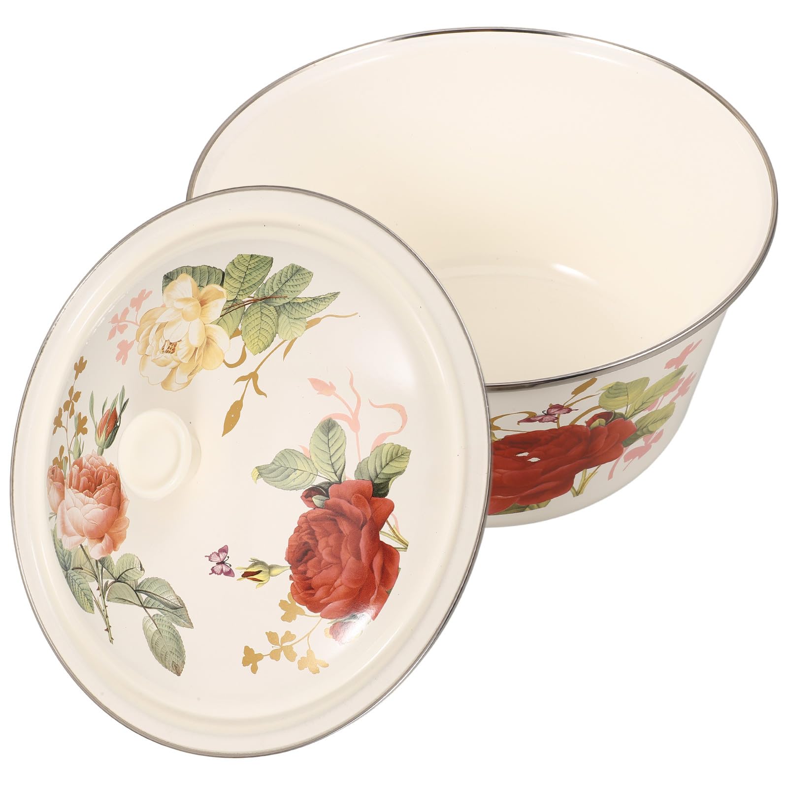 Bassine en émail multifonction de 24 cm pour préparer et conserver vos salades